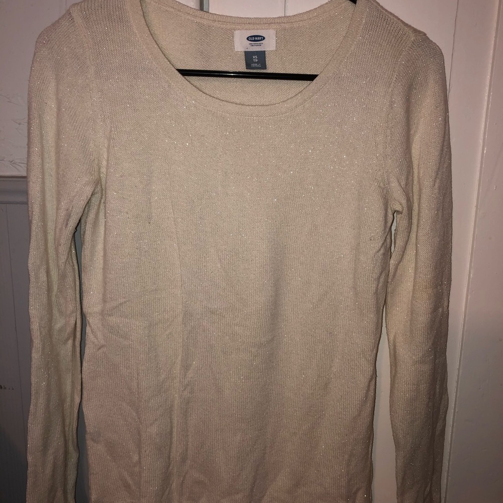 Old Navy cream sparkle sweater X-SMALL